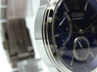 CITIZEN NB3001-61M AUTOMATIC MEN'S WATCH BLUE DIAL 40.5MM SCRATCH-FREE EXCELLENT