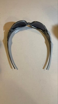 OAKLEY PLATE VINTAGE SUNGLASSES BLACK IRIDIUM LENSES DARK SILVER FRAME
