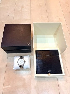 MONTBLANC STAR ROMAN SMALL SECONDS DATE AUTOMATIC WATCH SS SILVER DIAL 39MM