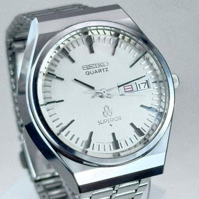 SEIKO SUPERIOR 4883-8000 QUARTZ HIGH END TEXTURED DIAL WATCH JDM VINTAGE 1976
