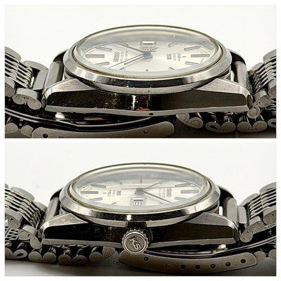 KING SEIKO 5626-7040 CHRONOMETER DAY-DATE AUTOMATIC HI-BEAT WATCH SS SILVER