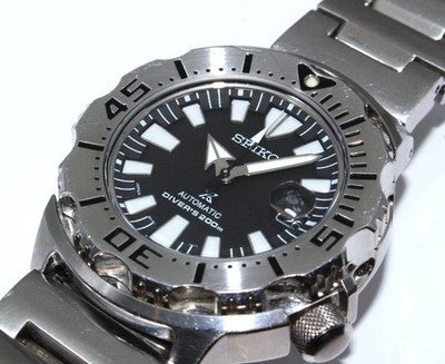 SEIKO PROSPEX SBDC025 AUTOMATIC MEN'S BLACK DIAL STAINLESS STEEL WATCH AS IS