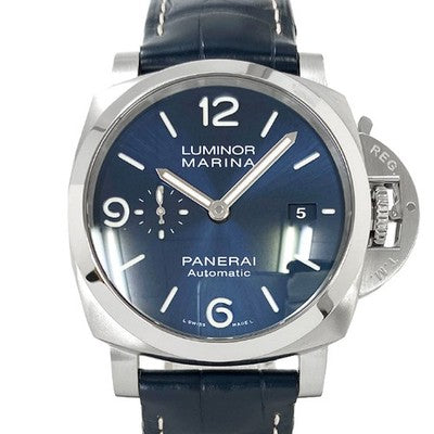 PANERAI LUMINOR MARINA PAM01313 W SERIAL AUTOMATIC STAINLESS STEEL BLUE DIAL