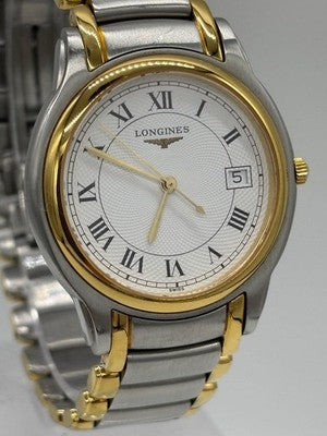 LONGINES DOLCEVITA L5.659.3 33MM TWO TONE SS GP WHITE DIAL QUARTZ WATCH BOX