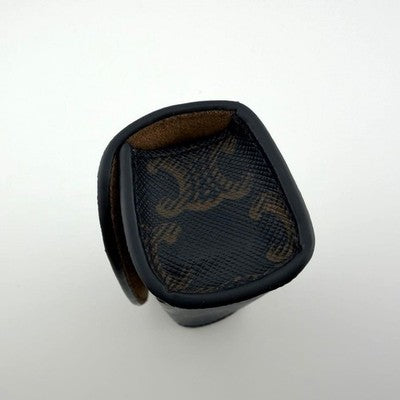 CELINE TRIOMPHE CANVAS RING CASE BLACK JEWELRY STORAGE BOX WITH BOX DUST BAG