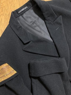 YOHJI YAMAMOTO POUR HOMME 92AW ARMBAND MELTON NAPOLEON JACKET BLACK M 90S