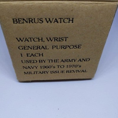 BENRUS U.E. NAVY AUTOMATIC WATCH BLACK NYLON STRAP DATE FUNCTION AS IS