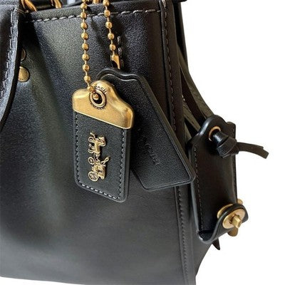 COACH ROGUE BAG 31 BLACK LEATHER 2WAY SHOULDER HANDBAG WITH STRAPS BOX AUTHENTIC