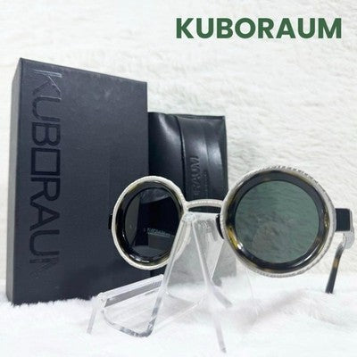 KUBORAUM MASK Z3 TS 2 GREY GREEN SUNGLASSES ROUND HANDMADE ITALY CASE JP