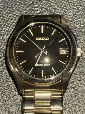 SEIKO SBGX041 GRAND SEIKO MEN'S WRISTWATCH ROUND FACE JAPAN MADE DIAL BLACK