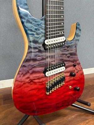 KIESEL DC8 CUSTOM 8-STRING NECK-THROUGH FAN FRET PIEZO QUILT MAPLE 2023
