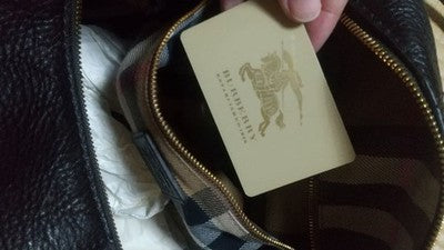 BURBERRY PRORSUM BOSTON BAG SHOULDER BAG LEATHER NOVA CHECK PATTERN USED