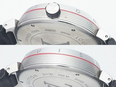 LOUIS VUITTON TAMBOR GRAPHITE GMT Q1D30 SS GRAY MEN'S AUTOMATIC WRISTWATCH USED