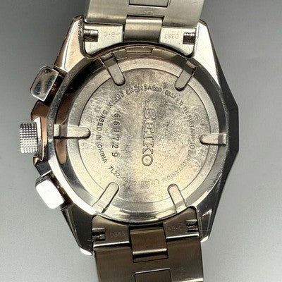 SEIKO KINETIC CHRONOGRAPH 7L22-0AN0 TITANIUM BLACK DIAL TACHYMETER MENS WATCH