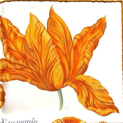 HERMES SILK SCARF GAVROCHE TULIP MANIA STYLISH MINT