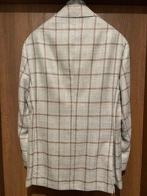 RING JACKET MEISTER 206 GRAY BROWN CHECK SINGLE JACKET JP SIZE 48 FROM JAPAN