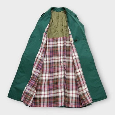 BURBERRY DOUBLE GUN FLAPS TRENCH COAT GREEN LIMITED EDITION MEN'S SIZE 46 L