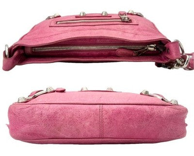 BALENCIAGA GIANT HIP SHOULDER BAG PINK LEATHER MIRROR AUTHENTIC